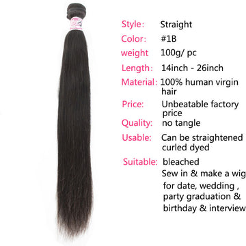 GS Virgin Hair 5X5 HD Lace Closure With 4 Bundles Straight Hair 100% Transparent Lace Closure Invisible Knots Cabello Series